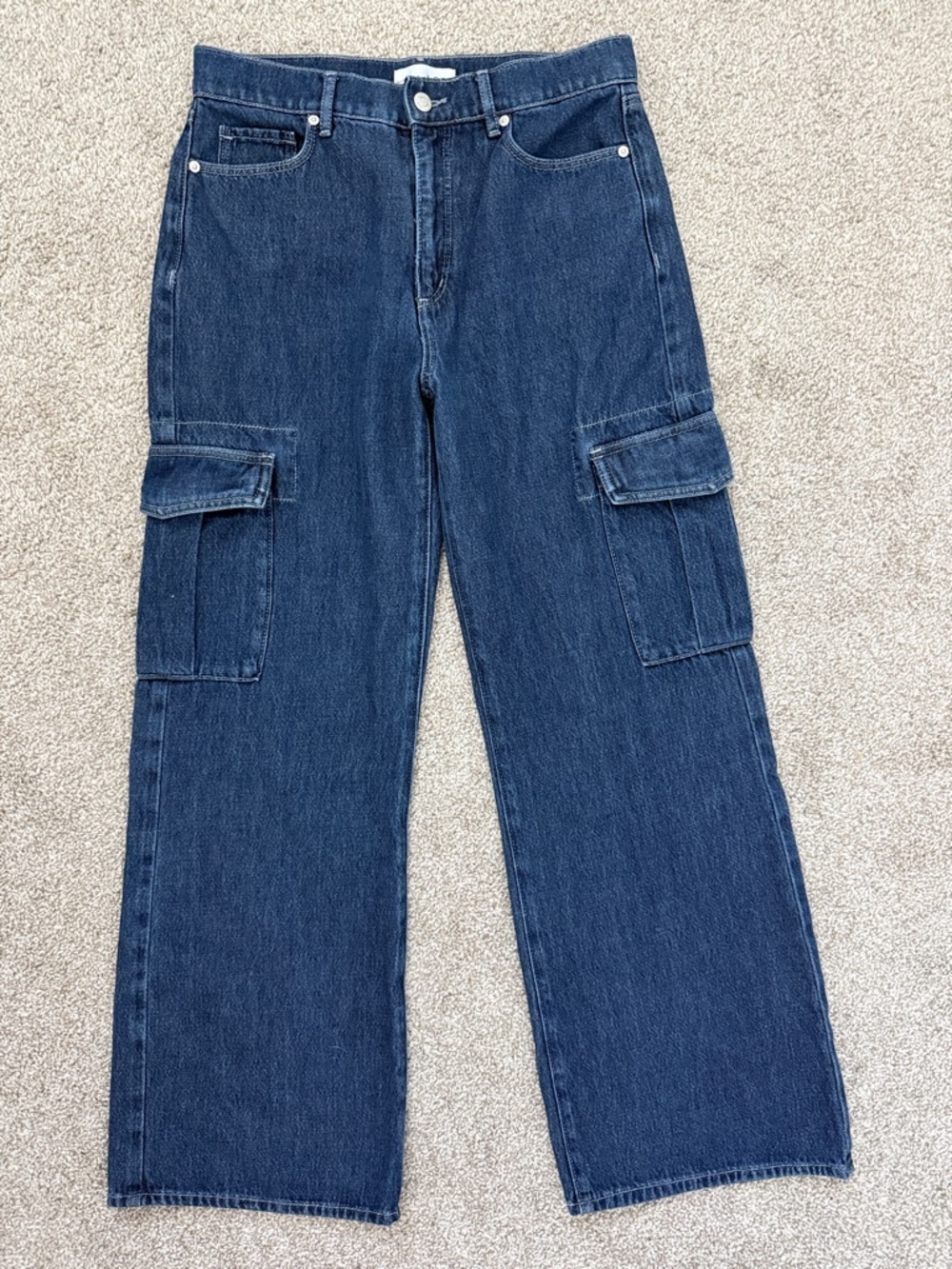 LOFT Dark Blue Denim Cargo Jeans